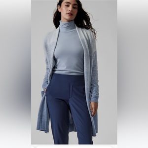 Athleta blue ombré 100% cashmere cardigan new with tags